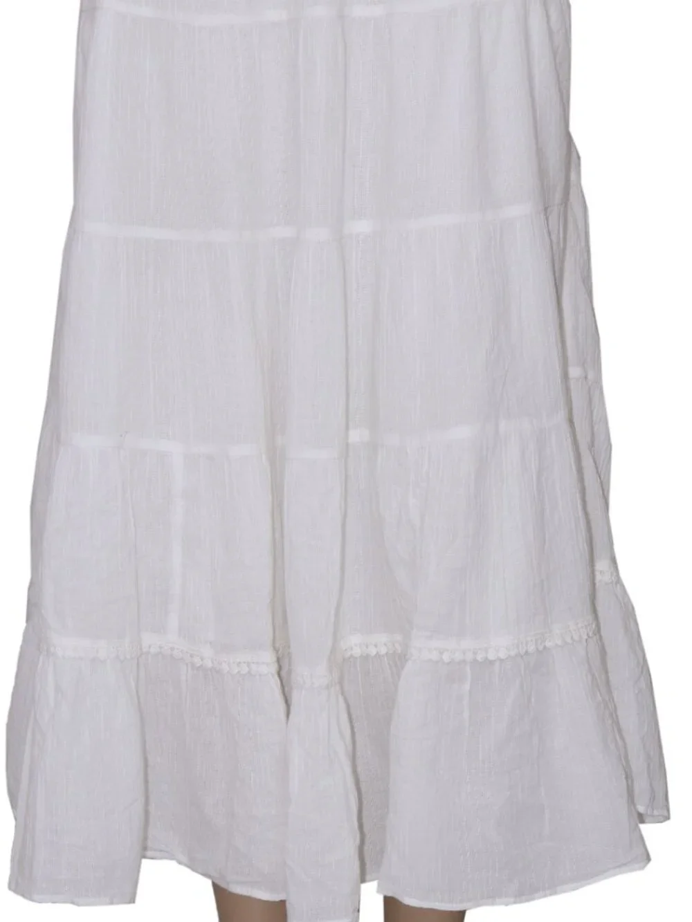 Free People Bright Side Midi Skirt High-rise Tiered Pullover Tofu L - Picture 5 of 6